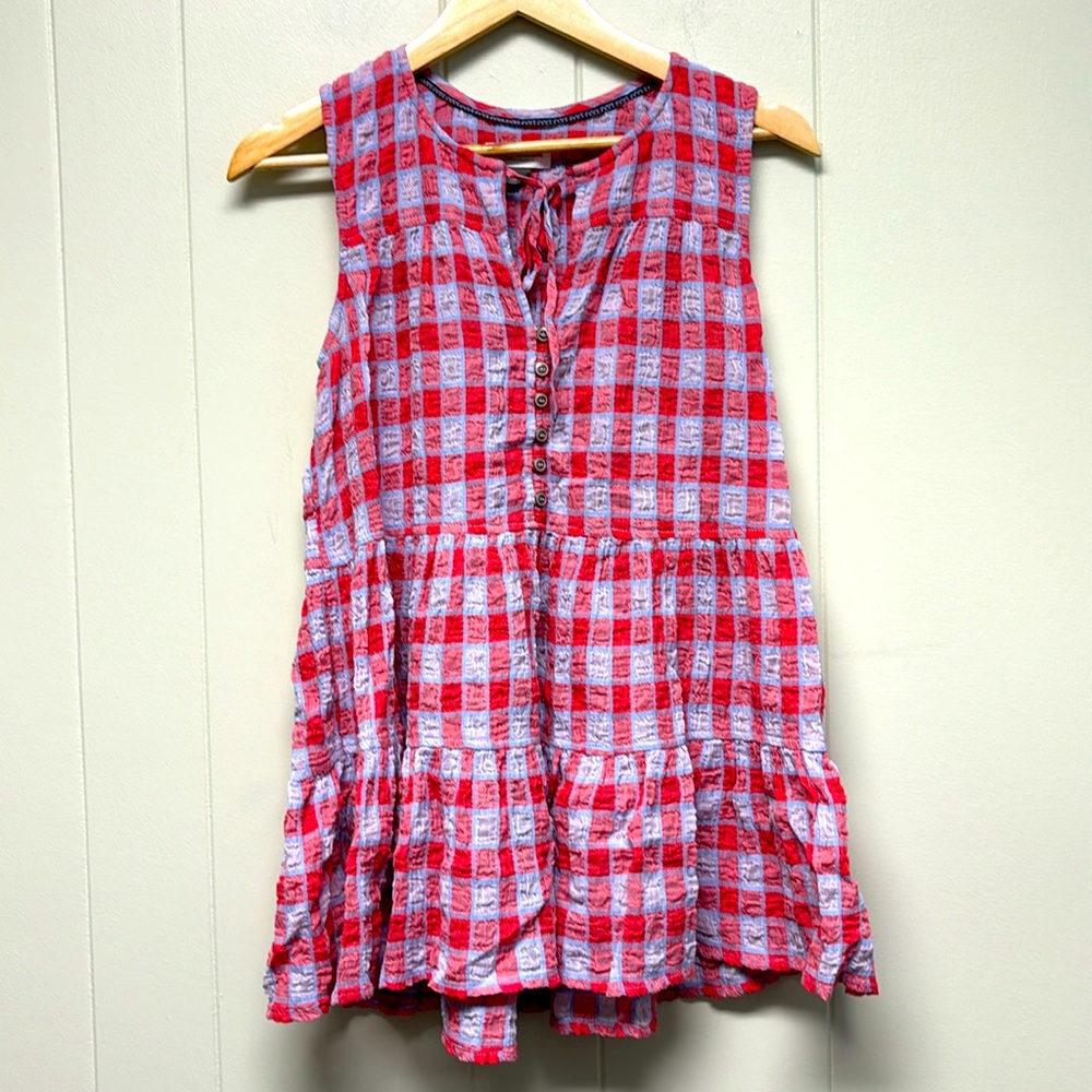Anthropologie Pilcrow Gingham Sleeveless Top Size Small NWOT
